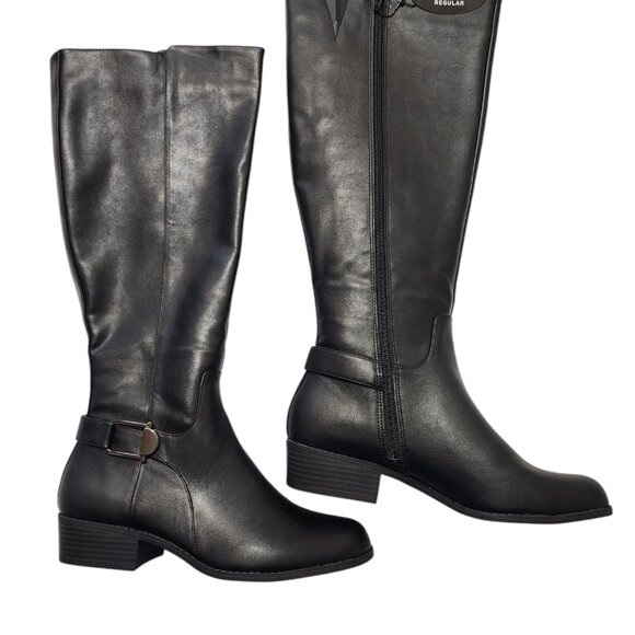 Alfani Womens Kallumm Boots Black Tall Knee-High‎ Size 9M - Picture 1 of 12